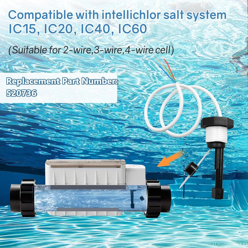Bootuu Flow Switch for Intellichlor Ic40, 520736 Intellichlor Flow Sensor Switch Replacement Kit, for IC15, IC20, IC40, IC60 Salt Chlorinator Systems - Image 3